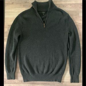 J Crew Cotton Cashmere Half Zip Pullover